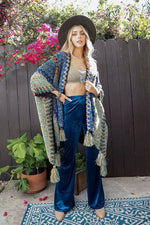 Western Colorful Crochet Patterned Ruana