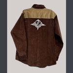Two Tone Cotton Corduroy Men's Shirt with cut out bolt  - The Elevated Hippie
