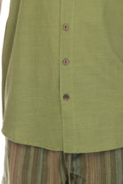 Cotton Slub Button Down Mens Short Sleeve Shirt boho clothing, festival outfit, hippie style apparel | Elevated Hippie
