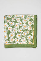 FLOWER SILKY FEEL BANDANA SCARF | 21SC353GRN boho clothing, festival outfit, hippie style apparel | Elevated Hippie