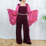 Velvet Flowy Wide Leg Boho Jumpsuit - The Elevated Hippie