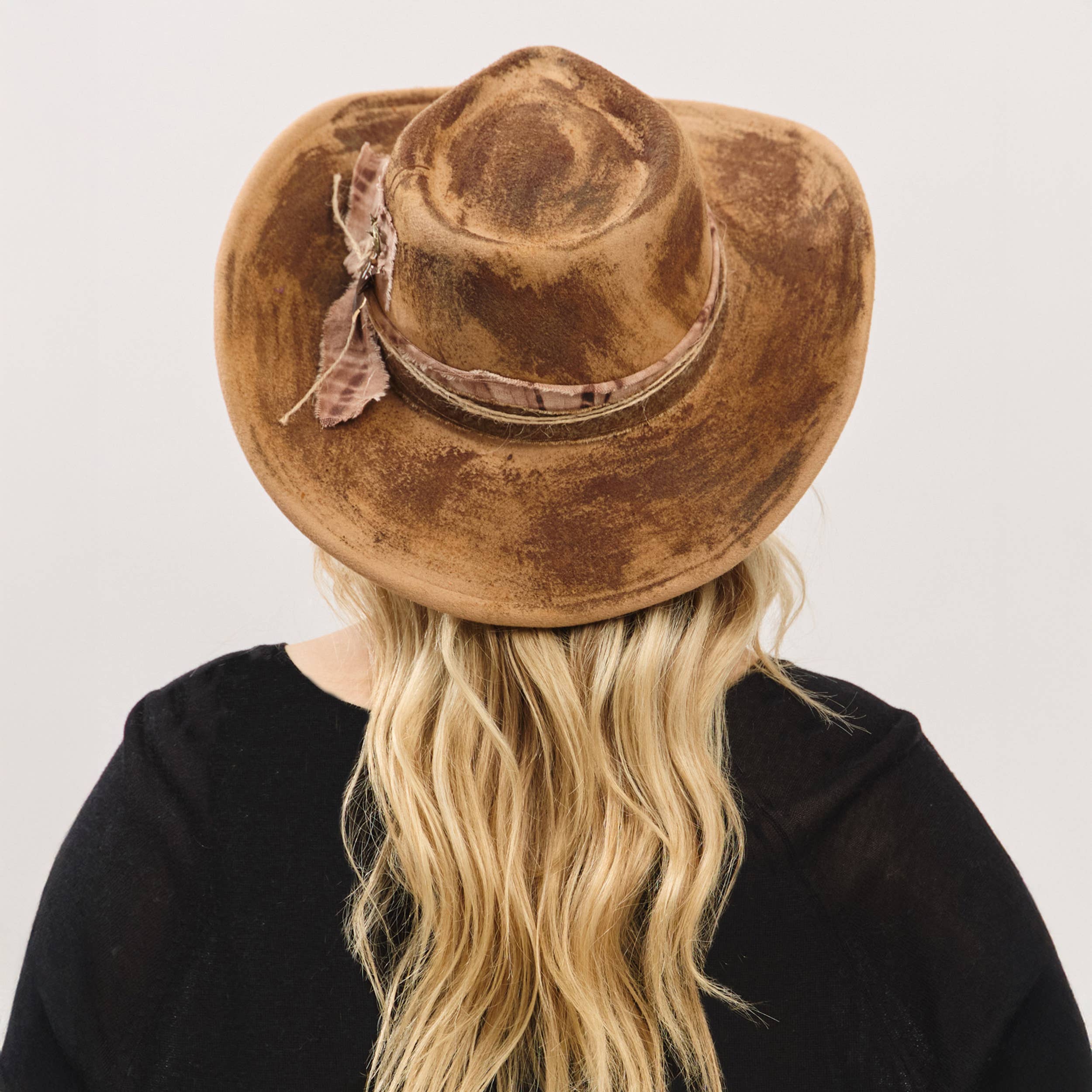 Rustic Cowgirl Feather and Band Fedora Hat boho clothing, festival outfit, hippie style apparel | Elevated Hippie