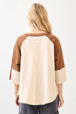 PEACE SIGN PATCH MINERAL WASH TOP