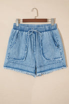 Myosotis Acid Wash Denim Shorts boho clothing, festival outfit, hippie style apparel | Elevated Hippie