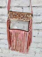 Hand Tooled Clear Purse Crossbody - Concert /Game Day Stadium