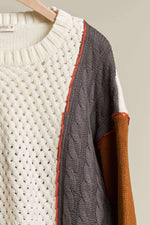 Multi Fabric Color Block Sweater - The Elevated Hippie