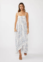 Hi-Lo Spaghetti Strap Patchwork Ruffle Maxi Dress - The Elevated Hippie