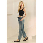 Veveret Horseshoe Jeans with Belt Detail – Relaxed Wide Leg Denim boho clothing, festival outfit, hippie style apparel | Elevated Hippie