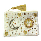 SUN AND MOON WHITE COIN PURSE boho clothing, festival outfit, hippie style apparel | Elevated Hippie