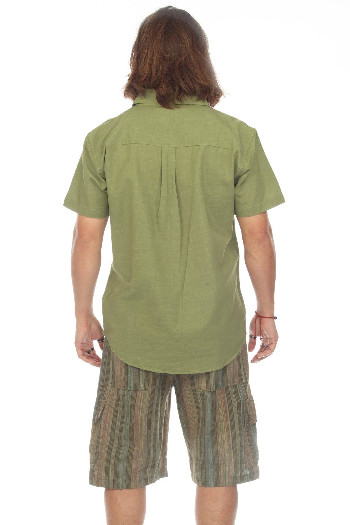 Cotton Slub Button Down Mens Short Sleeve Shirt boho clothing, festival outfit, hippie style apparel | Elevated Hippie