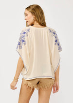 Sun-Kissed Embroidered Crinkle Gauze Top - The Elevated Hippie
