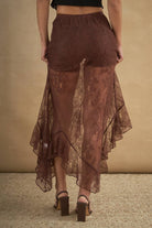 6809-ASYMMETRIC RUFFLE SKIRT boho clothing, festival outfit, hippie style apparel | Elevated Hippie