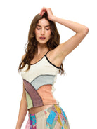 Yak & Yeti - Boho Hippy Patchwork Ribbed Tank Top boho clothing, festival outfit, hippie style apparel | Elevated Hippie