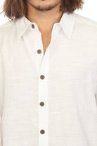 Cotton Slub Button Down Mens Short Sleeve Shirt boho clothing, festival outfit, hippie style apparel | Elevated Hippie