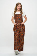 FALL FLORAL PRINT CORDUROY OVERALL - The Elevated Hippie