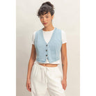 V-Neck Sleeveless Denim Vest boho clothing, festival outfit, hippie style apparel | Elevated Hippie