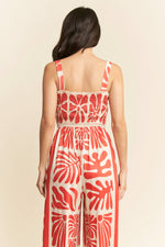 RETRO GEO FLORAL POSITION PRINTED KNIT JUMPSUIT - The Elevated Hippie