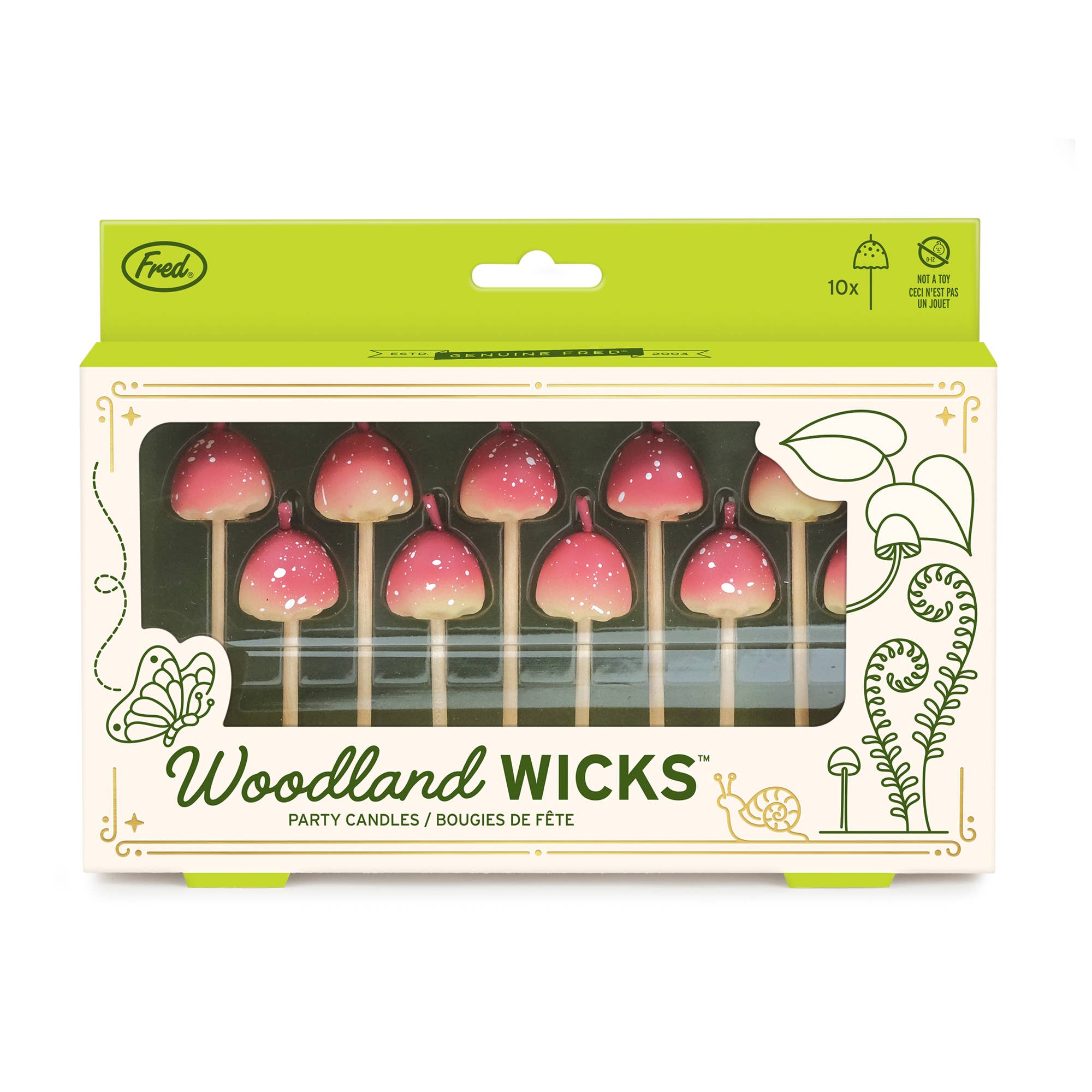 Fred & Friends Woodland Wicks Mushroom Birthday Candles – Set of 10 boho clothing, festival outfit, hippie style apparel | Elevated Hippie