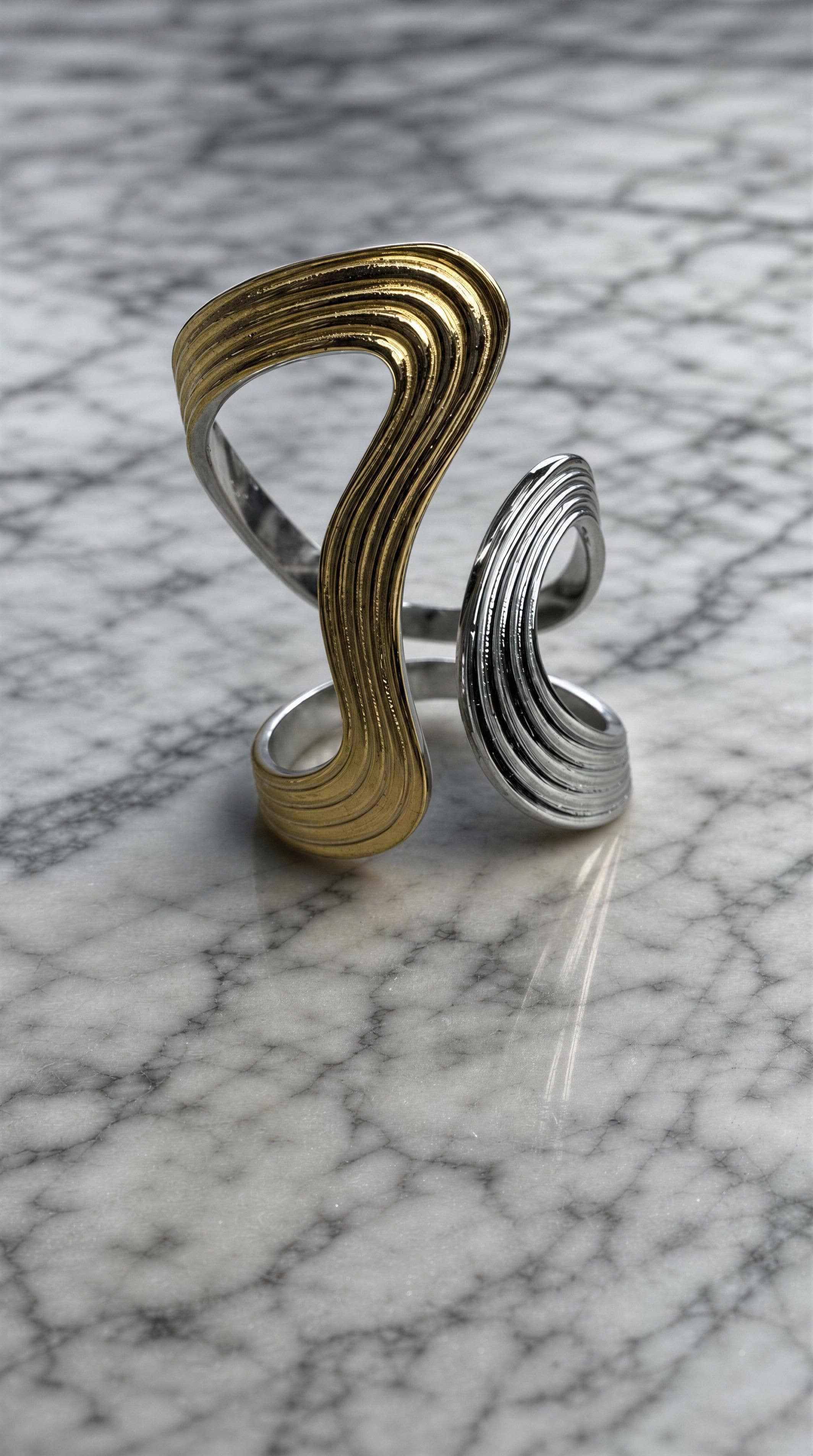 Ripple Mixed Metal Adjustable Ring boho clothing, festival outfit, hippie style apparel | Elevated Hippie