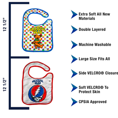 GRATEFUL DEAD DANCING BEAR AND SYF BIBS 2 PACK - The Elevated Hippie