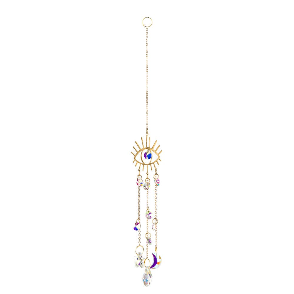 EVIL EYE CRYSTAL SUNCATCHER boho clothing, festival outfit, hippie style apparel | Elevated Hippie