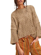 Bell Sleeve Daydream Cable Knit Sweater boho clothing, festival outfit, hippie style apparel | Elevated Hippie