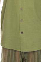 Cotton Slub Button Down Mens Short Sleeve Shirt boho clothing, festival outfit, hippie style apparel | Elevated Hippie