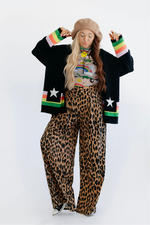 Black Saturn Oversized Boxy Cardigan