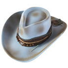 Distressed Fabric Band Rustic Cowgirl Fedora Hat boho clothing, festival outfit, hippie style apparel | Elevated Hippie