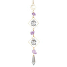 SUN WITH AMETHYST DOUBLE TRIANGLE CRYSTAL SUNCATCHER boho clothing, festival outfit, hippie style apparel | Elevated Hippie