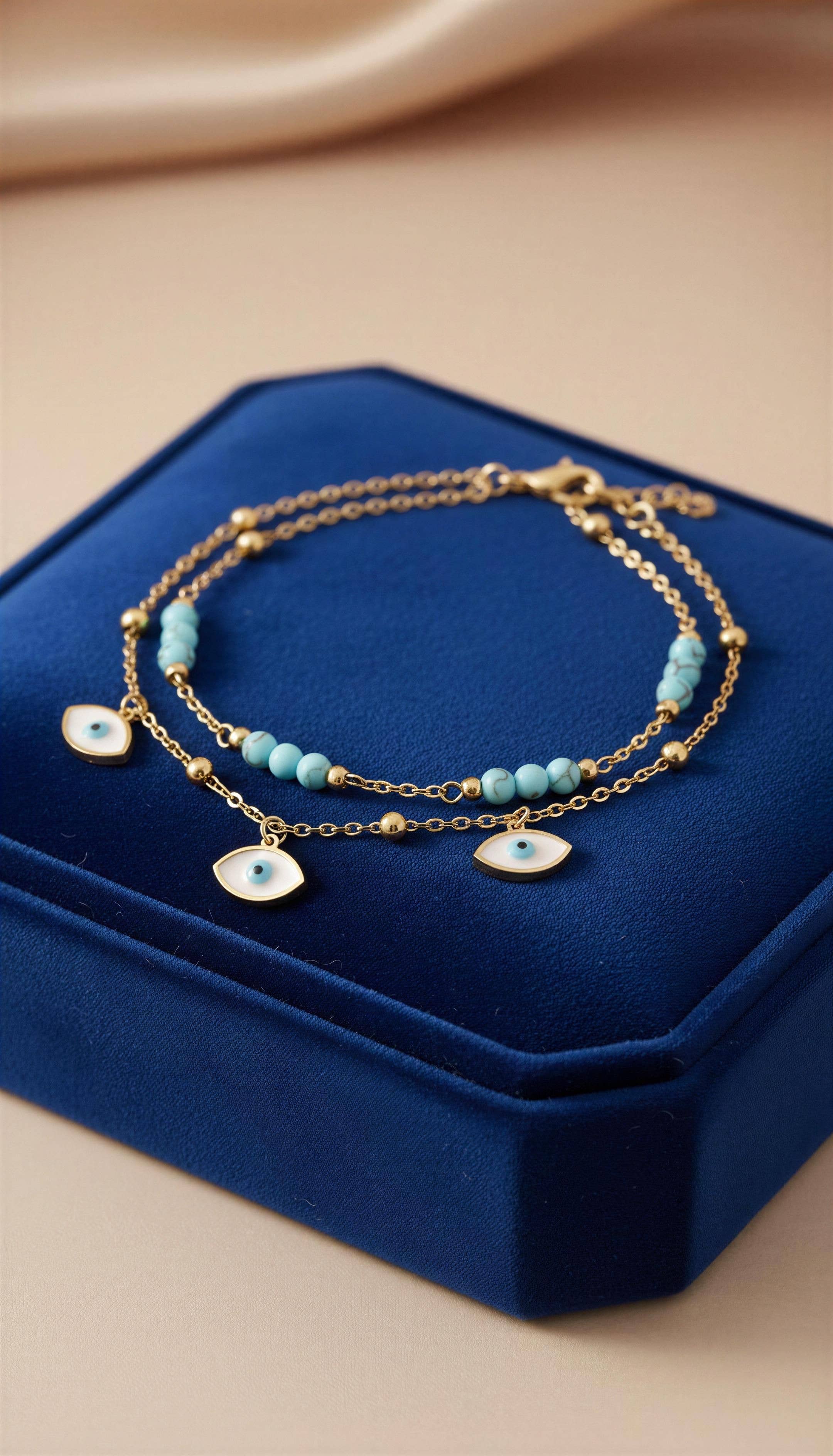 Luna Eye Charm Anklet boho clothing, festival outfit, hippie style apparel | Elevated Hippie
