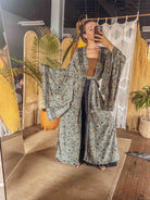 Gardenbelle Shop - BOHO Silk Bell Sleeve Long Maxi Kimono Duster Cardigan boho clothing, festival outfit, hippie style apparel | Elevated Hippie