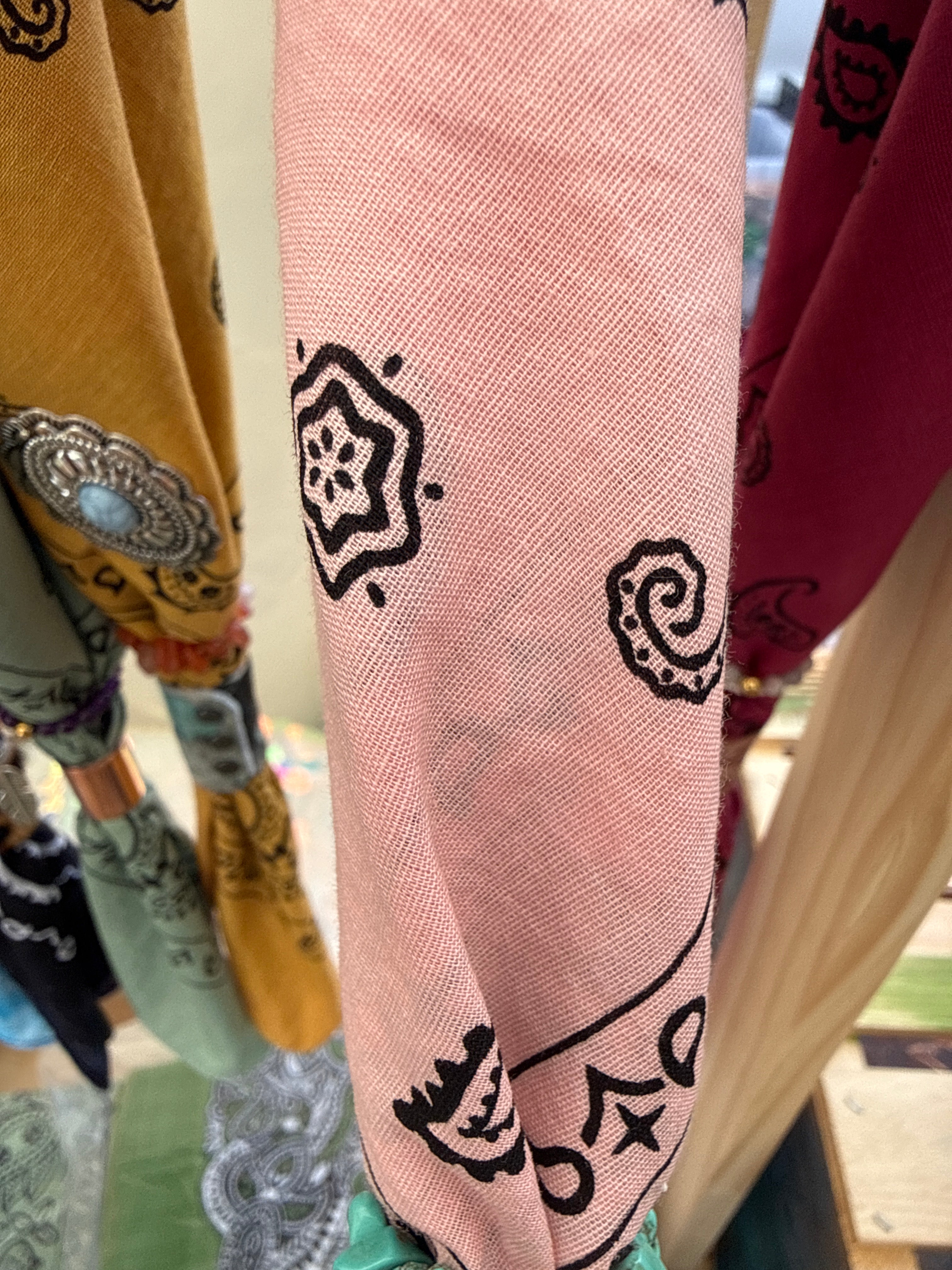 Hand Dyed Bandana - Rose Quartz | 100% Cotton Boho Accessory boho clothing, festival outfit, hippie style apparel | Elevated Hippie
