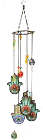 Hamsa Hand & Evil Eye Wind Chime – Boho Protection Hanging Decor boho clothing, festival outfit, hippie style apparel | Elevated Hippie