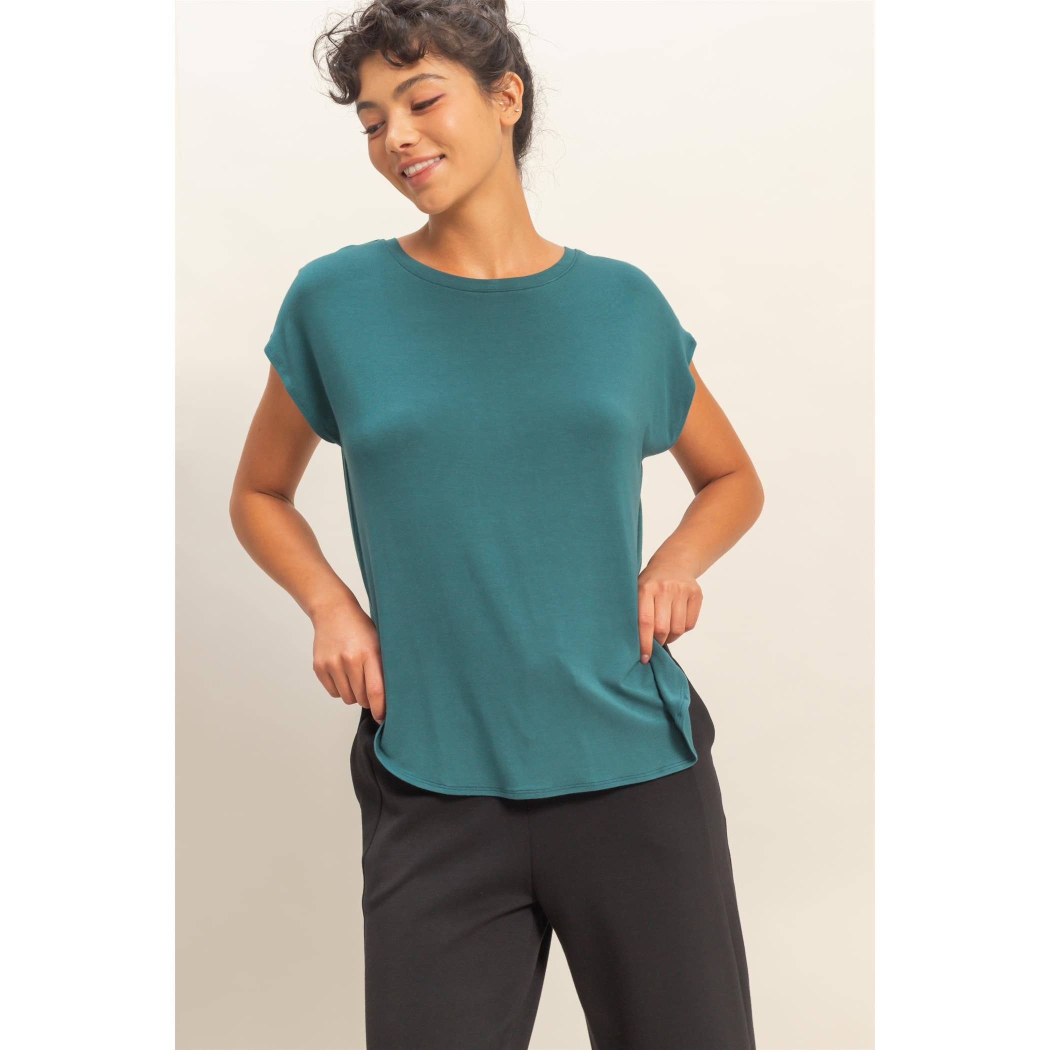 Relaxed Dolman Short Sleeve  Round Neck Top boho clothing, festival outfit, hippie style apparel | Elevated Hippie