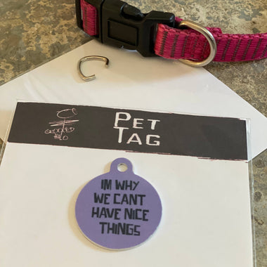 "We Cant Have Nice Things" Metal Pet Tag