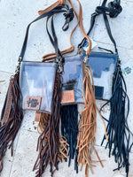 SHAYNE LARGE - Hand Tooled Clear Crossbody Concert bag