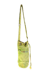 Cotton Crossbody Bottle Water Bag , Olive Green - The Elevated Hippie