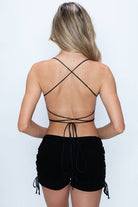 FLORAL BEADED BUTTERFLY RHINESTONE LACE UP BACK BRALETTE TOP boho clothing, festival outfit, hippie style apparel | Elevated Hippie
