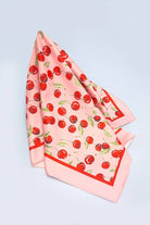 CHERRY PRINT SILKY FEEL BANDANA SCARF | 40SC626 boho clothing, festival outfit, hippie style apparel | Elevated Hippie