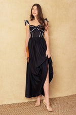 Sweetheart Ric Rac Ruffle Midi Dress - The Elevated Hippie
