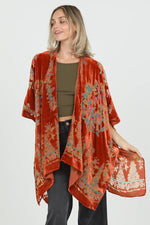 X2EC7-BW82 BURNOUT VELVET KIMONO - The Elevated Hippie