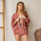 Young Threads Boho Mixed-Print Kimono Cardigan with Pockets boho clothing, festival outfit, hippie style apparel | Elevated Hippie