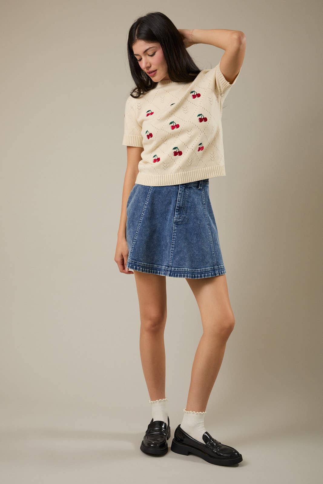 HIGH WAIST FLARE DENIM SKIRT boho clothing, festival outfit, hippie style apparel | Elevated Hippie