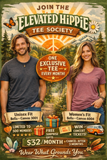 Elevated Hippie Tee Society Membership – Monthly Limited Edition T-Shirt + Free Gift – $32/Month