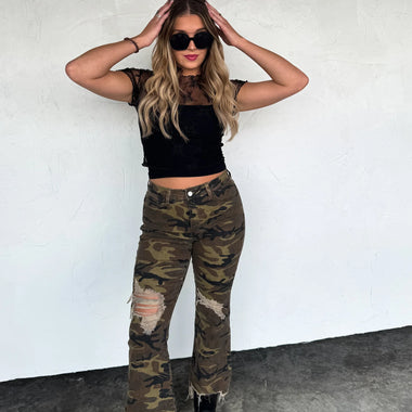 URBAN CAMO DISTRESSED JEAN Blakeley - The Elevated Hippie