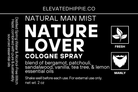 Nature Lover Natural Man Mist Cologne Spray – Bergamot, Sandalwood & Patchouli (2 oz) boho clothing, festival outfit, hippie style apparel | Elevated Hippie
