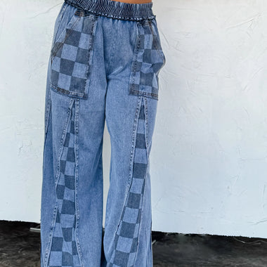 GROOVE ON CHECKER FLARE PANTS