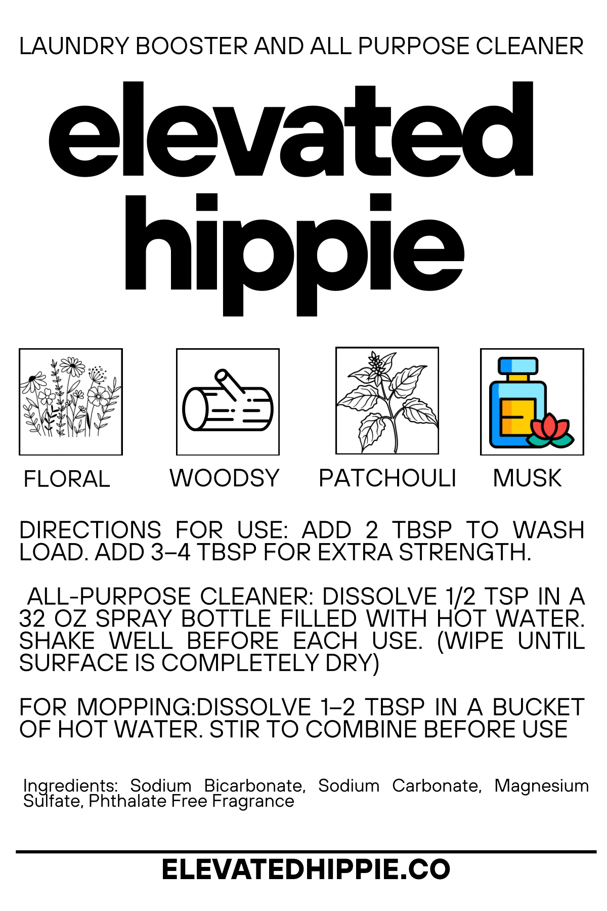 Elevated Hippie Laundry Booster + All-Purpose Cleaner -LD boho clothing, festival outfit, hippie style apparel | Elevated Hippie