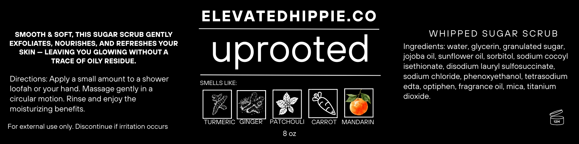 Elevated Hippie Whipped Sugar Scrub boho clothing, festival outfit, hippie style apparel | Elevated Hippie